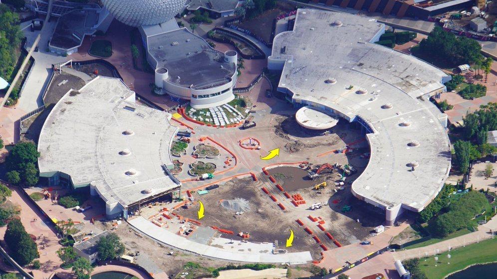 Construcción en Epcot desde el Aire